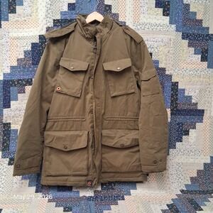 Barbour Hemble M65 Style Greatcoat Sz XL Olive Green Waterproof Breathable Gorp